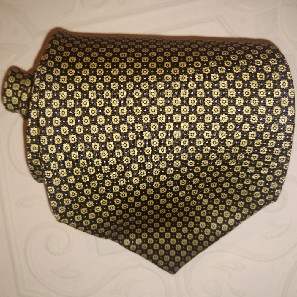 Structure blue, gold men's necktie